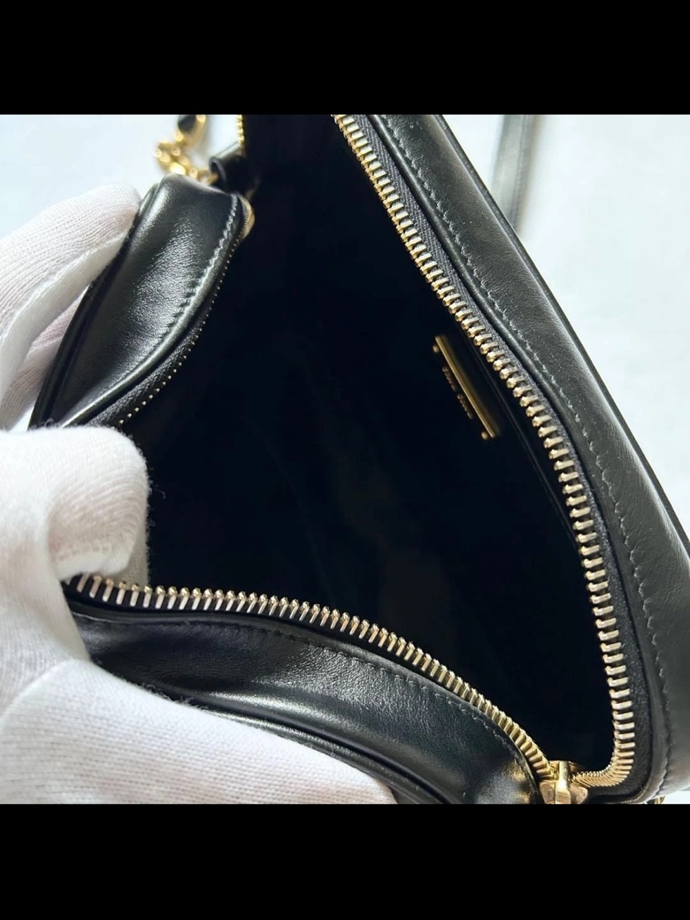 Miu Miu Black Quilted Camera Bag with Gold Chain Accent - Picture 9 of 14